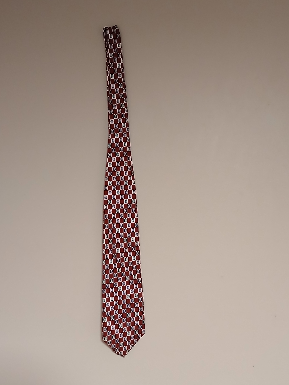 Pierre Cardin Red Patterned Silk Tie - Picture 3 of 3